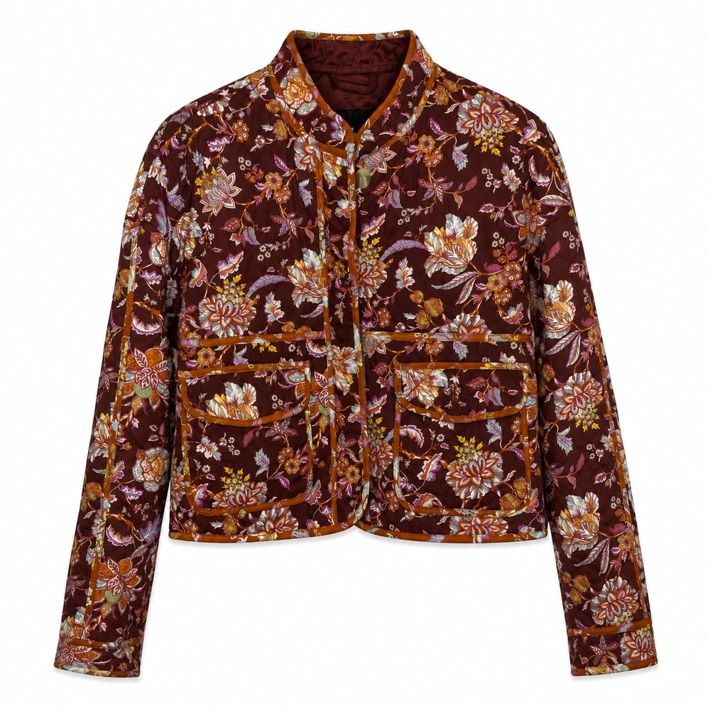 7 For All Mankind NWT‎ Floral Quilted Jacket Small Boho